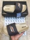 Soft Premium White Orange Logo Brown Beige Flip-Flop